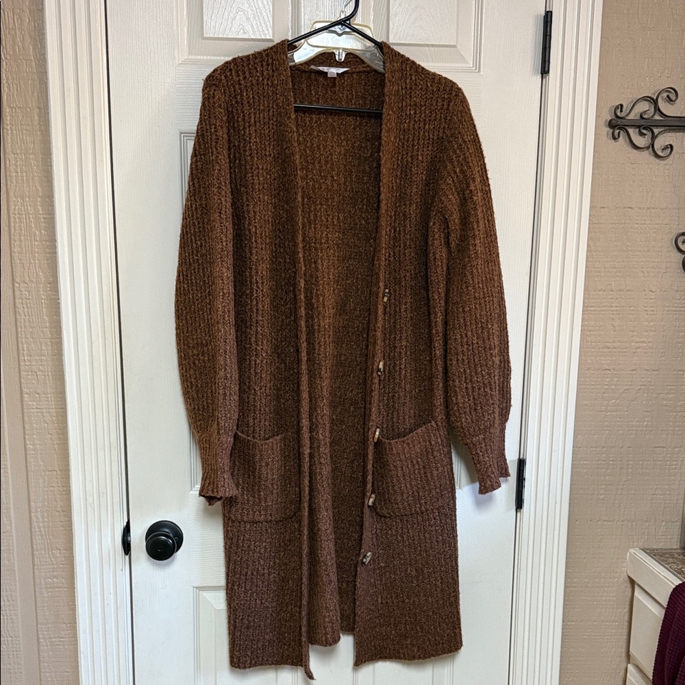 No Boundaries Brown Knit Sweater cardigan